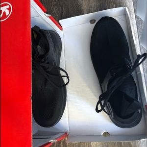 Men’s black athletic shoes for work or play